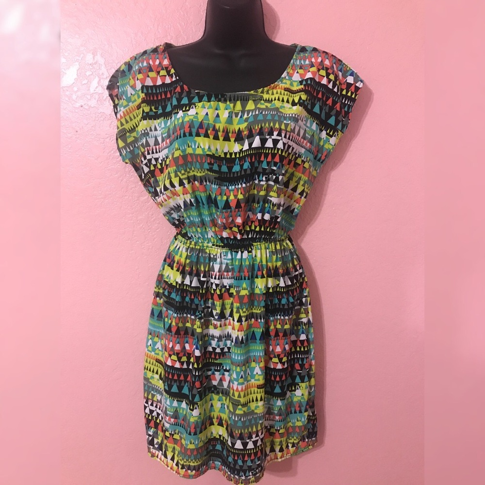 Multicolor geometric dress